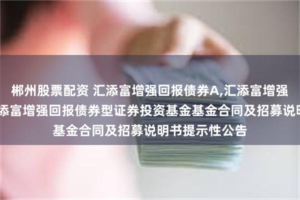 郴州股票配资 汇添富增强回报债券A,汇添富增强回报债券C: 