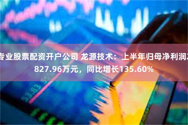 专业股票配资开户公司 龙源技术：上半年归母净利润2827.9